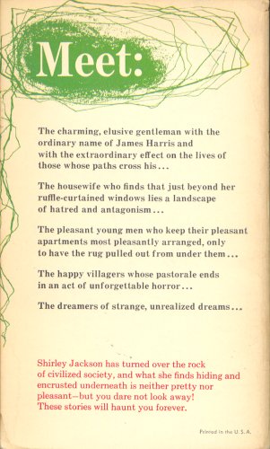 The Lottery, Adventures of the Demon Lover - Back Cover