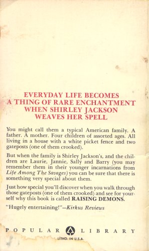 Raising Demons - Back Cover