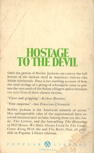 The Witchcraft of Salem Village - Back Cover
