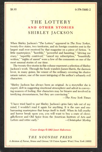 The Lottery and Other Stories - Back Cover