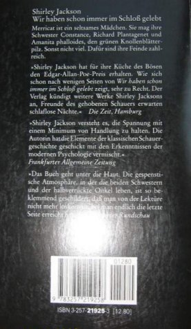 We Have Always Lived In The Castle - Back Cover