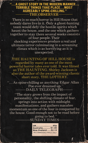 The Haunting of Hill House - Back Cover